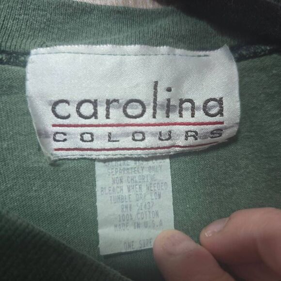 Carolina Colours Vintage 90s Unisex Green Graphic Bear Tee - Picture 5 of 5